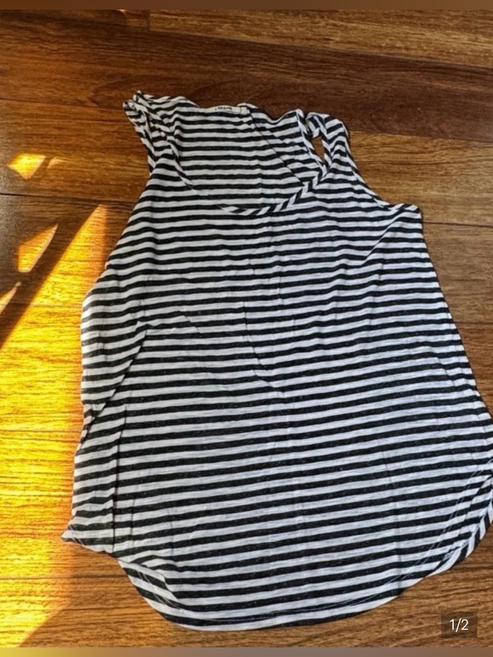 J Brand black and white striped tank top in size small